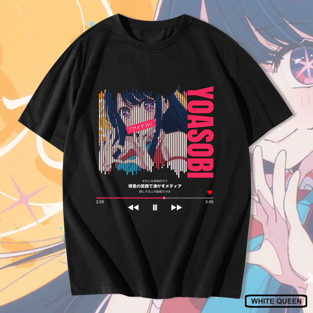 WHITE QUEEN - AI HOSHINO OSHI NO KO X YAOSOBI เสื้อยืด - IDOL - เสื้อยืด DISTRO สําหรับผู้ชายและผู้ห