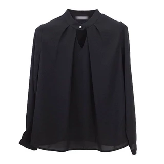 Chili Koko เสื้อแฟชั่นผู้หญิง เสื้อเชิ้ตชีฟองสีขาวสำหรับผู้หญิงแขนยาวใหม่ W624