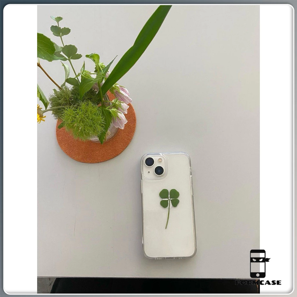โปร่งใส จัดส่งจากประเทศไทย สามเหลี่ยมสี่ใบโชค for iPhone เคสไอโฟน 11 12 13 14 15 16 PLUS PRO MAX X XS MAX XR 7/8PLUS แอป