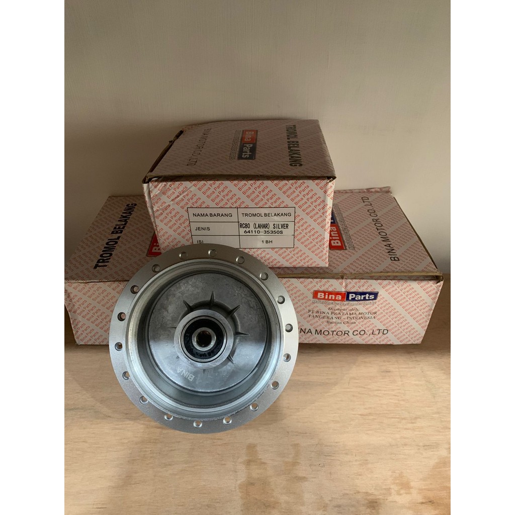 REAR DRUM PLUS BEARING RC80 SILVER BINA PARTS