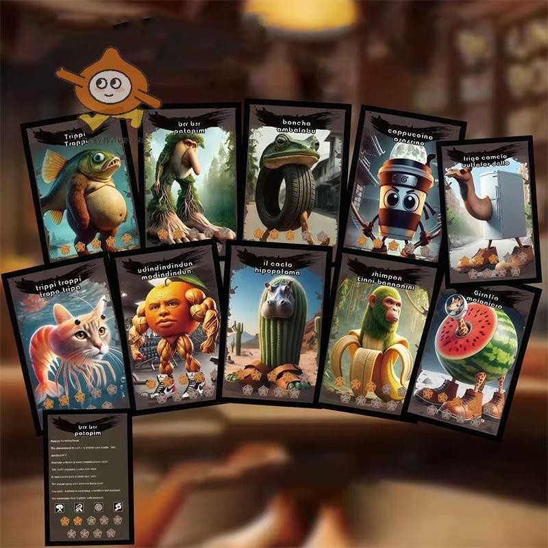 {}newwave} 20PCS Italian Brainrot Card Tung Tung Sahur Game Collection Cards Funny Meme Kids Classic