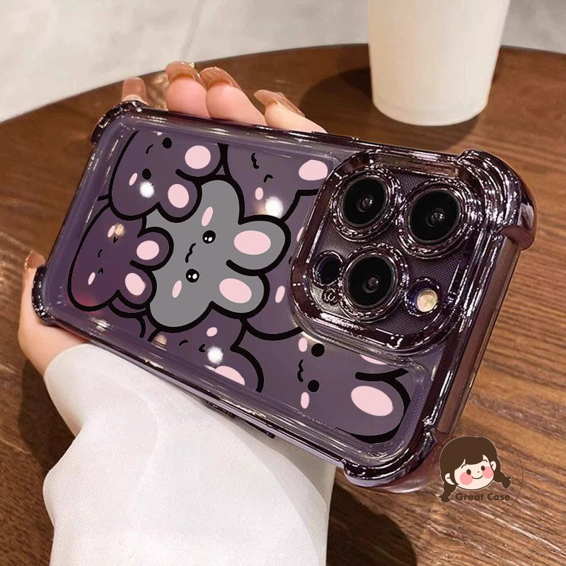 หรูหราการ์ตูนกระต่ายเคสโทรศัพท์สําหรับ Xiaomi 17 Pro Max 15T Pro Xiaomi15T Xiaomi15TPro กระต่ายน่ารักสี่มุมปลอกชุบกรอบใสกันกระแทกนุ่มปกหลัง
