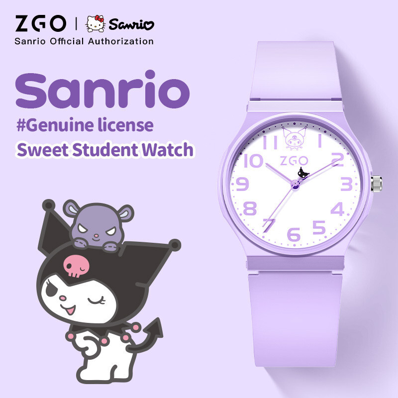 ZGO x Sanrio Kuromิ Quartz Kids Watch แบบกันน้ํา สไตล์สปอร์ต สำหรับนักเรียน
