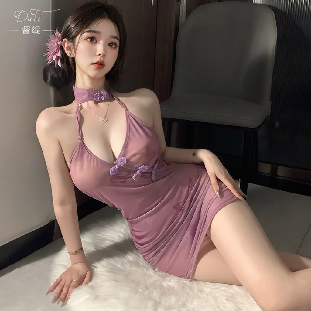 Queendom_Love ชุดจีนเซ็กซี่ กี่เพ้า ตรุษจีน ชุดนอนไม่ได้นอน JJ1281 (F) คลังชุดนอนในไทย