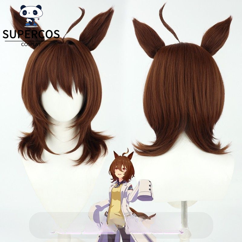 ชุดคอสเพลย์ Agnes Tachyon Uma Musume Pretty Derby วิกผมสังเคราะห์สั้นพร้อมหูและหาง