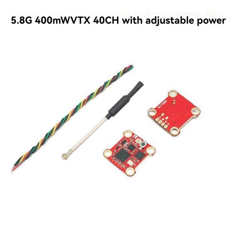 [fsfejhbjhkq]Analog 5.8G 400mW VTX เครื่องส่งสัญญาณวิดีโอ 40CH ปรับพลังงานรองรับ TBS Protocol สําหรั