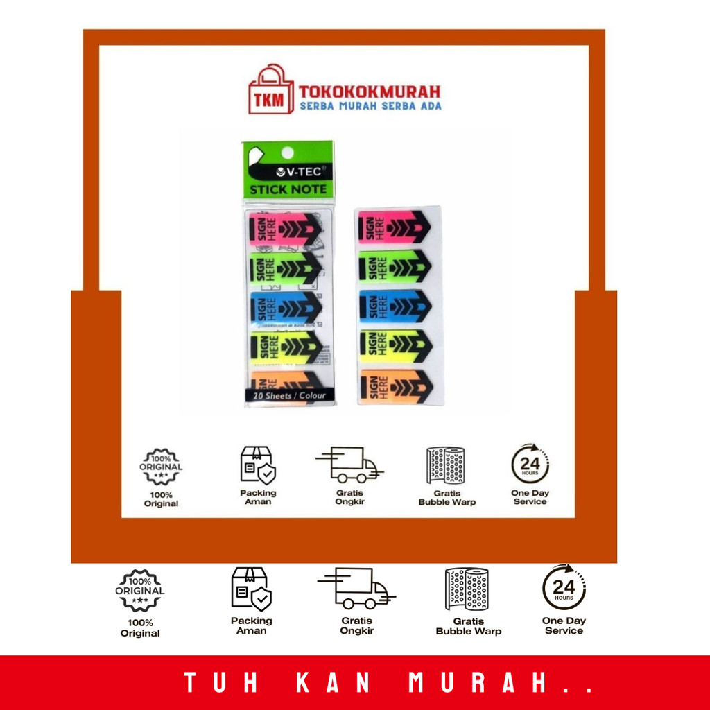 V-Tec Stick Note SN 520 / Arrow Sign Here