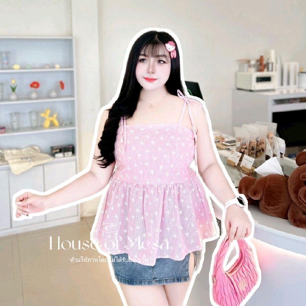 Plussize Top สายเดี่ยวโซคิวท์ สายเดี่ยวลายโบว์ริ้ว ราคา ถูกที่สุด ดีลบีเคเค แกลเลอรีภาพที่ 3