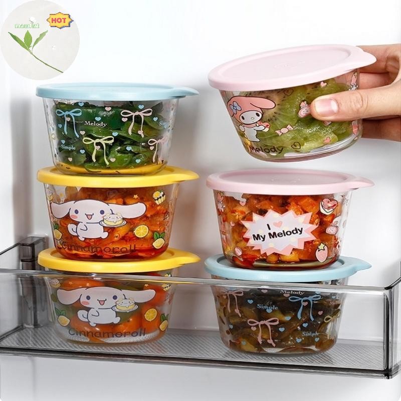 เมากลมภาชนะเก็บอาหารแก้วบอโรซิลิเกตสูงปิดผนึกโถที่มีฝาปิดไมโครเวฟปลอดภัยตู้เย็นโถเก็บผักผลไม้ ใน - รูปที่ 2