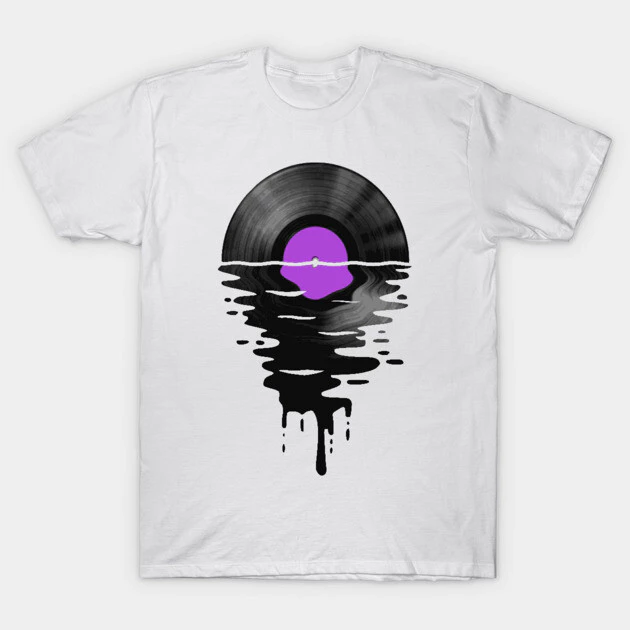 เสื้อยืด Vintage Vinyl LP Music Record Sunset Purple