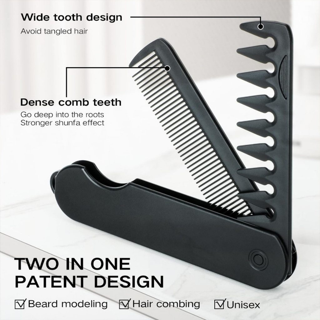 ร้านอยู่กทม.หวีพับได้ 2in1 แปรงหวีผม จัดแต่งทรงผมผู้ชาย แปรงหวีผมพลาสติก แบบพกพา - รูปที่ 5