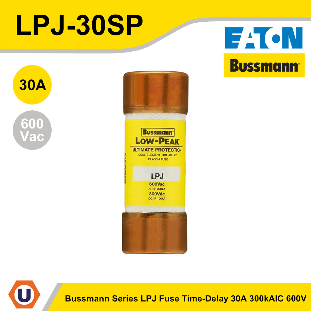 EATON LPJ-30SP Time Delay fuses , Low-Peak dual-element, Class J, 30A, 600Vac (ฟิวส์แบบขาดช้า)