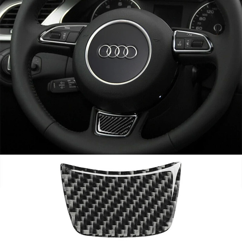 พวงมาลัยรถสติกเกอร์คาร์บอนไฟเบอร์ตกแต่ง Allroad Sportback อุปกรณ์เสริมอัตโนมัติสําหรับ Audi A6 C7 12