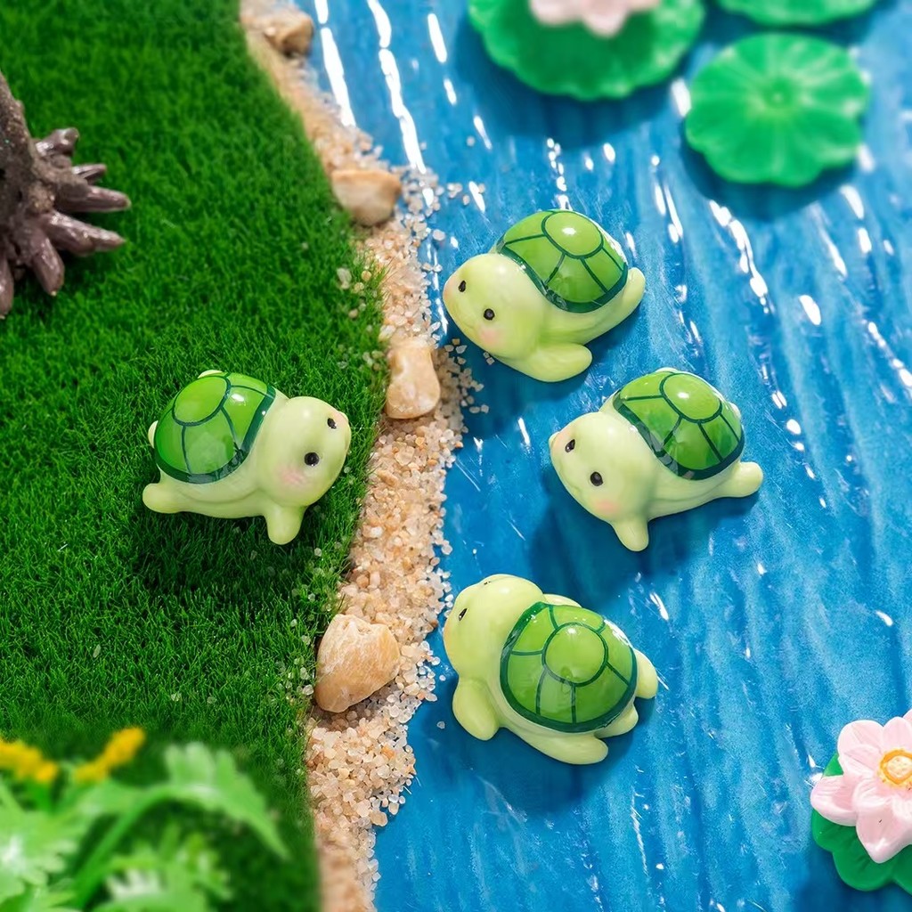 มินิการ์ตูนน่ารักเต่าน้อย Aquascaping เครื่องประดับ Moss Micro ภูมิทัศน์ตกแต่งสวน Diy เครื่องประดับฉ่ําอุปกรณ์เสริมงานฝีมือเรซิน