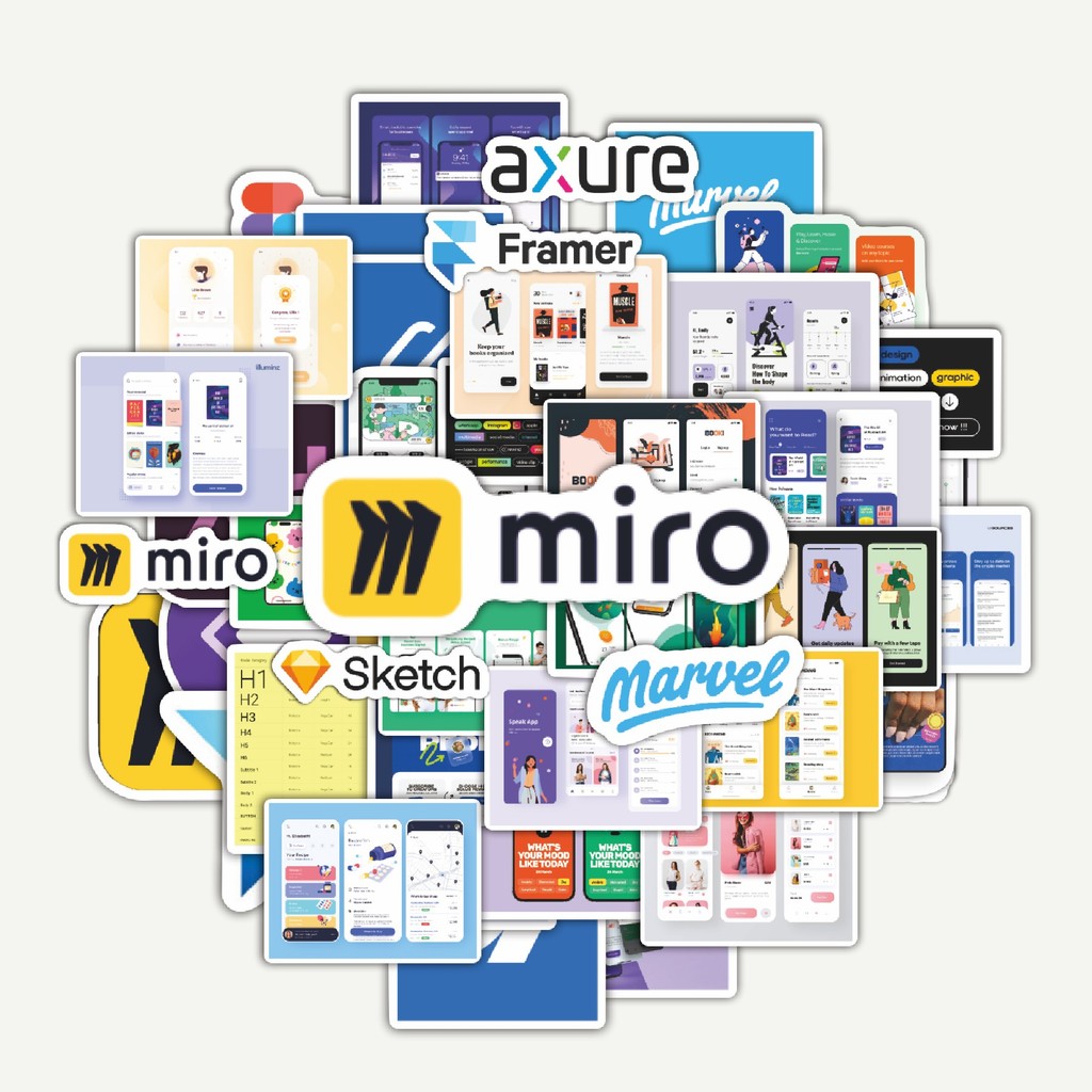 สติ๊กเกอร์แพ็คสติ๊กเกอร์ดีไซน์ UI UX | สติ๊กเกอร์ TUMBLR | สติ๊กเกอร์แล็ปท็อปสําหรับกระเป๋าเดินทางแล