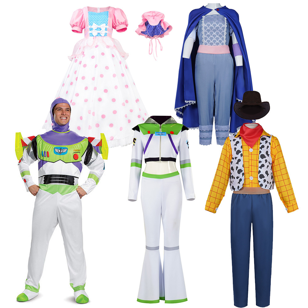 ชุดคอสเพลย์ Toy Story: Bo Peep, Buzz Lightyear, Woody เครื่องแต่งกายสำหรับปาร์ตี้ฮาโลวีน