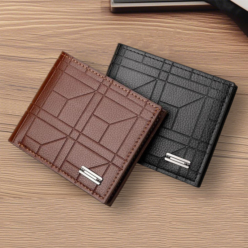 กระเป๋าสตางค์ผู้ชายพับได้ Multi-Function Multi-Card Slot เทรนด์แฟชั่นประณีตบรรยากาศกระเป๋าสตางค์สั้น