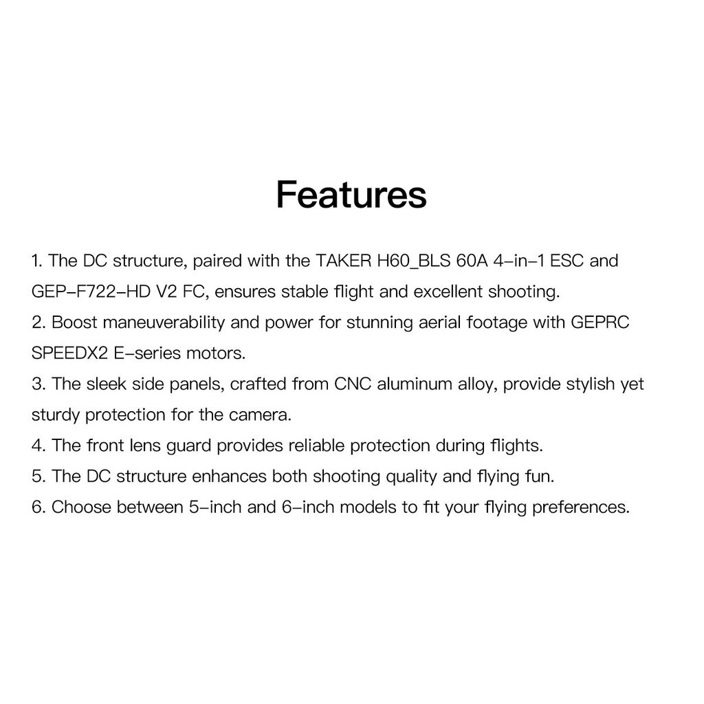 GEPRC Vapor D5 Analog 5.8G 1.6W VTX F722 V2 FC Freestyle RC Freestyle ของเล่นบังคับวิทยุ - รูปที่ 6