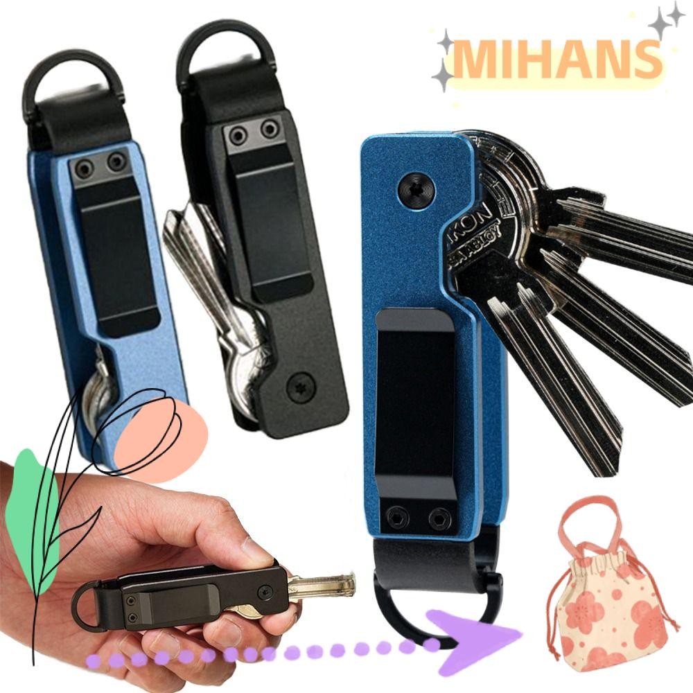 MIH Key Holder, Metal Compact Key Organizer, Minimalist Holds 2-5 Keys Keys Bag Outdoor