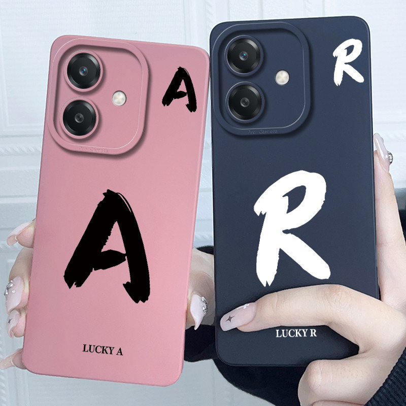 สําหรับ OPPO A3X A3 ฝาครอบกรณี Lucky จดหมายเริ่มต้นคู่ซิลิโคนนุ่มกันชนโทรศัพท์สําหรับ OPPO A3 / A3X 