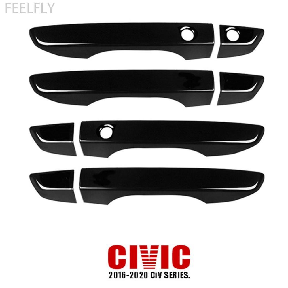 FEELFLY 4 ชิ้น/เซ็ตรถประตูป้องกัน Handle ตกแต่งการปรับเปลี่ยนสําหรับ Ford Honda Civic 10th 2016-2019