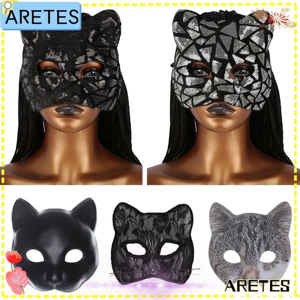 ARETS Masquerade , EVA Half Face Cat Girl , Venetian Party Makeup Ball Mardi Gras