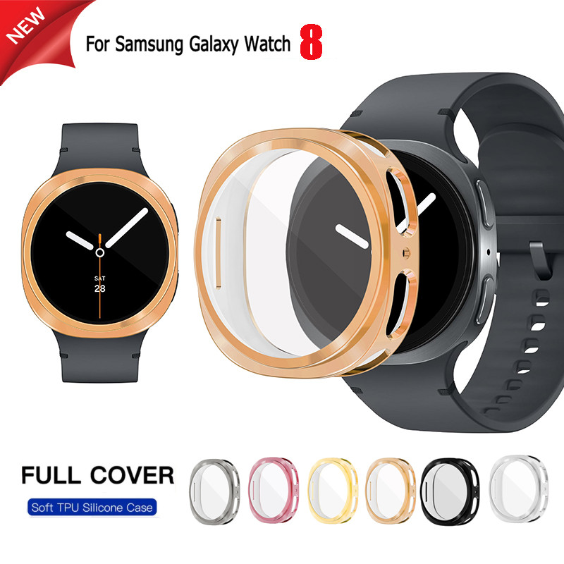 เคสป้องกันหน้าจอ TPU แบบบาง ชุบไฟฟ้า สําหรับ Samsung Galaxy Watch 6 40 มม. 44 มม.
