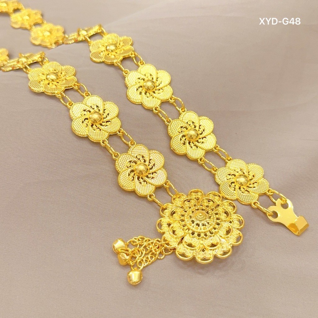 เครื่องประดับทอง ชุดไทย ชุดนางรำไทยอีสาน เข็มขัดคาดเอว ประดับซิ่นผ้าถุง