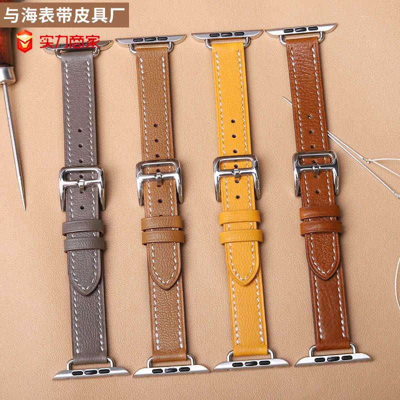 适用于applewatch10表带iwatch876苹果手表表带真皮细表带女
