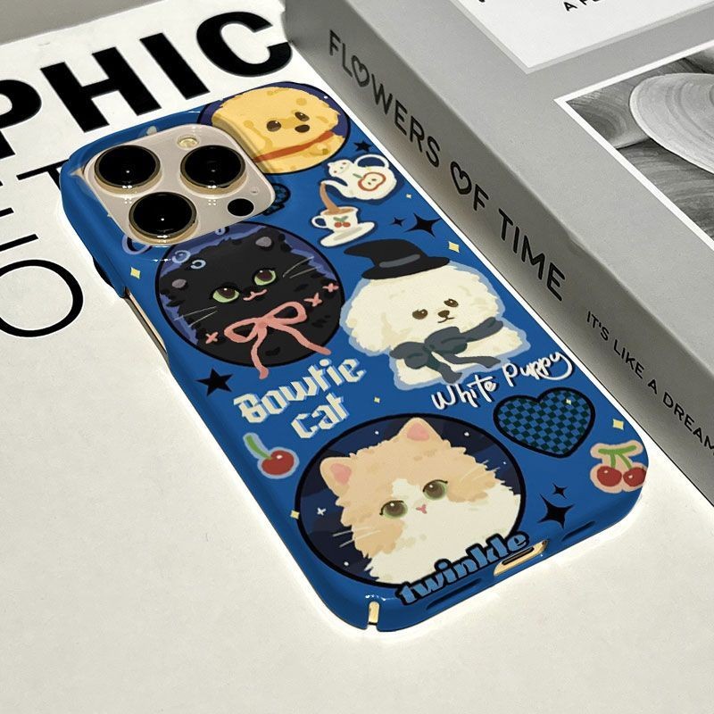 เคสโทรศัพท์เข้ากันได้iPhone 13ProMax 14 Blue-ด้านล่างแมวสุนัขAvatar 11 16Pro XR XS 16ProMax XSMAX 15