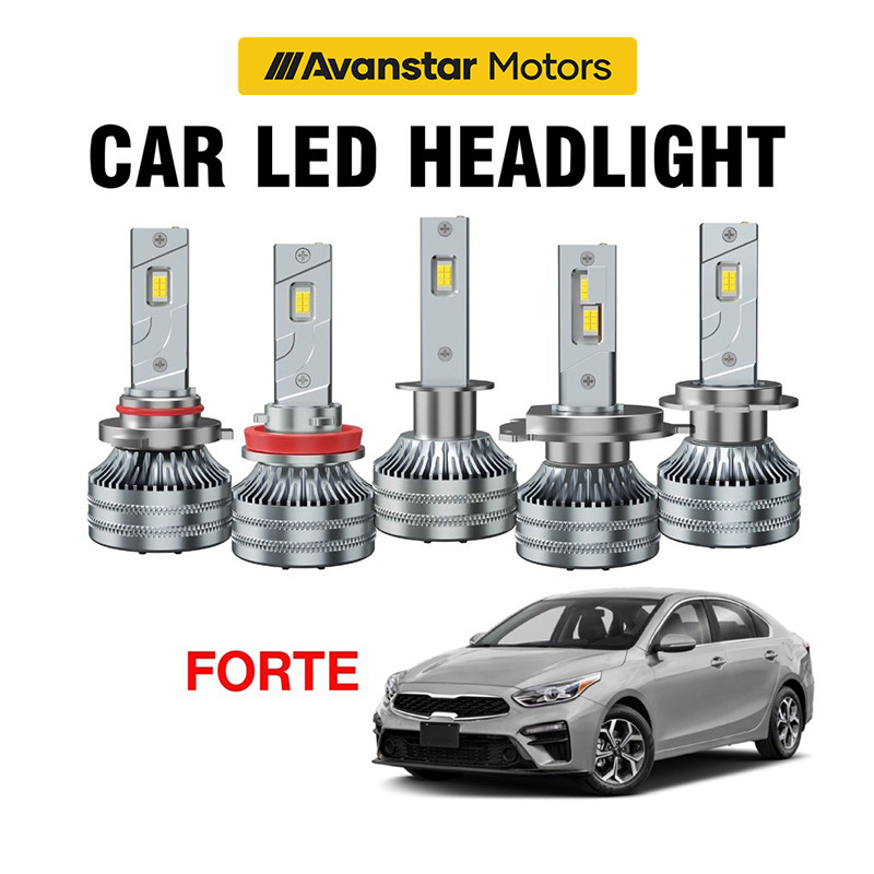 KIAForte 2PCS LEDไฟหน้าFoglight 90W H1 H7 H8/H11 4300K/6000K/8000K Hi/Lo Beamไฟหน้าเปลี่ยน