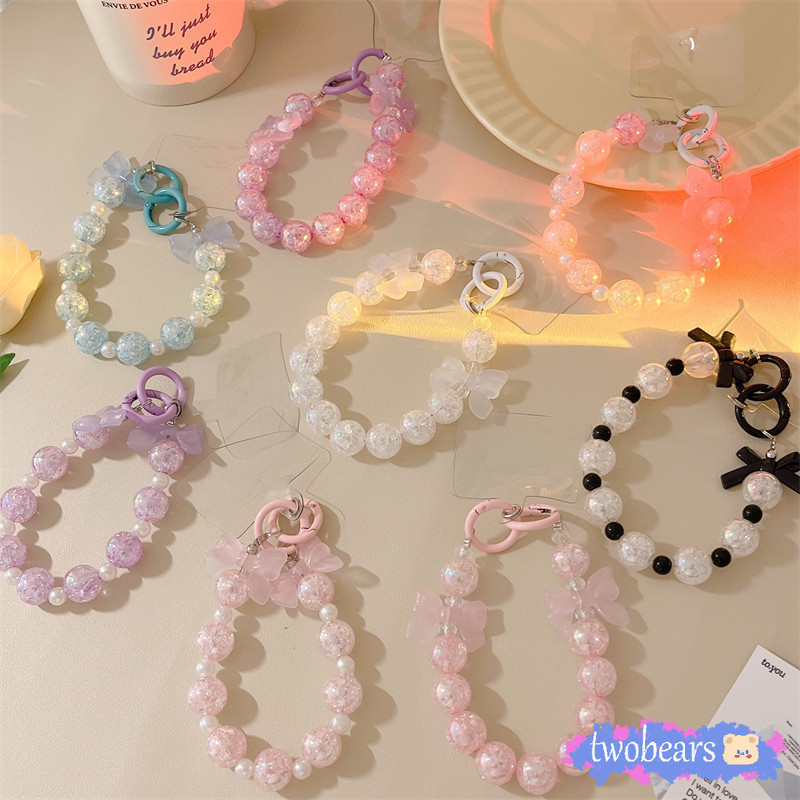 ร้านไทย สายคล้องโทรศัพท์มือถือ สายจับ สายจับลูกปัดไข่มุก หลากสี แบบพกพา สีหวาน สวยมาก ห่วงคล้องสีเดียวกับสาย