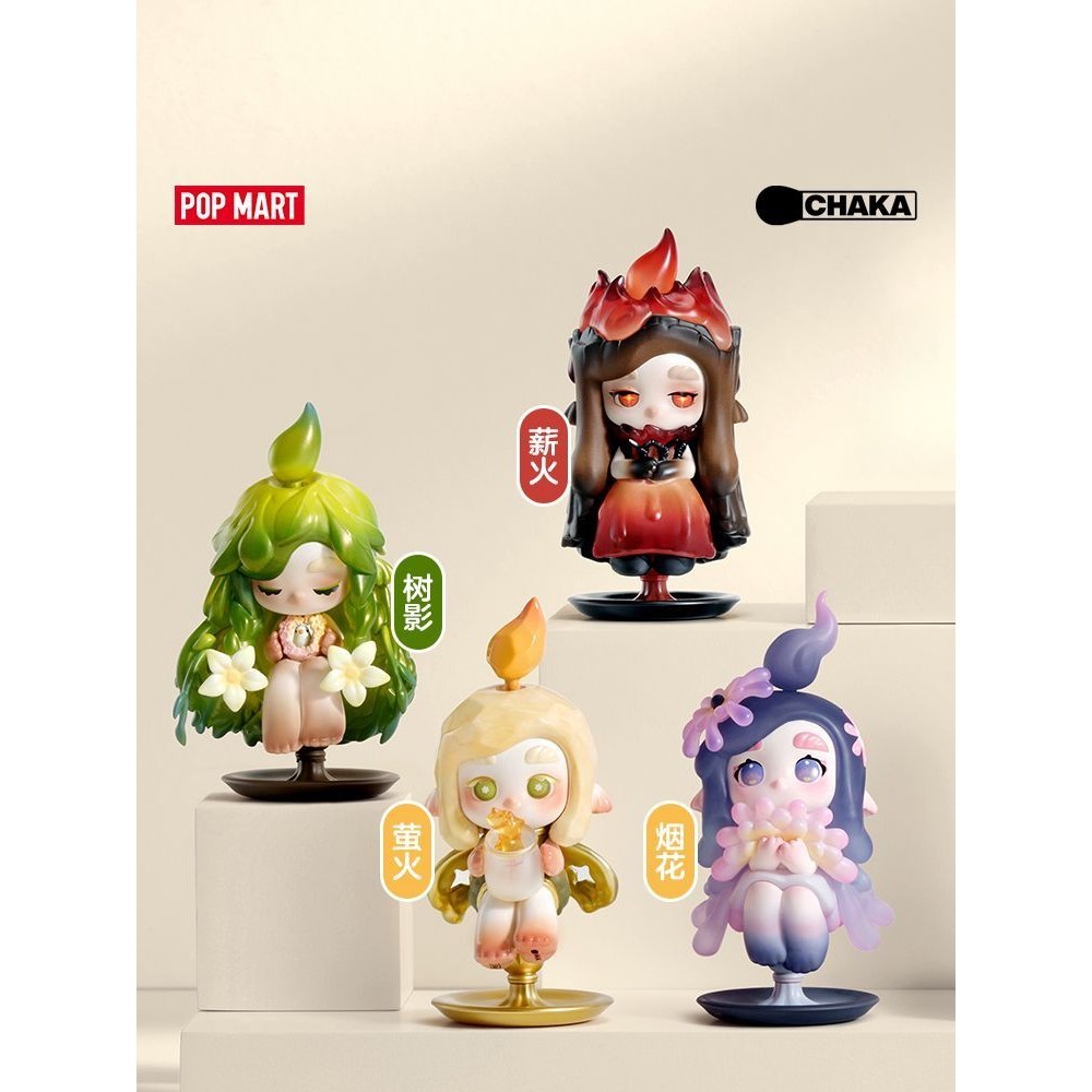 อย่างเป็นทางการของแท้ POPMART CHAKA Light Chasing Elf Series รูปของเล่นอินเทรนด์แห่งชาติของเล่นของเล่นศิลปะอย่างเป็นทางการ