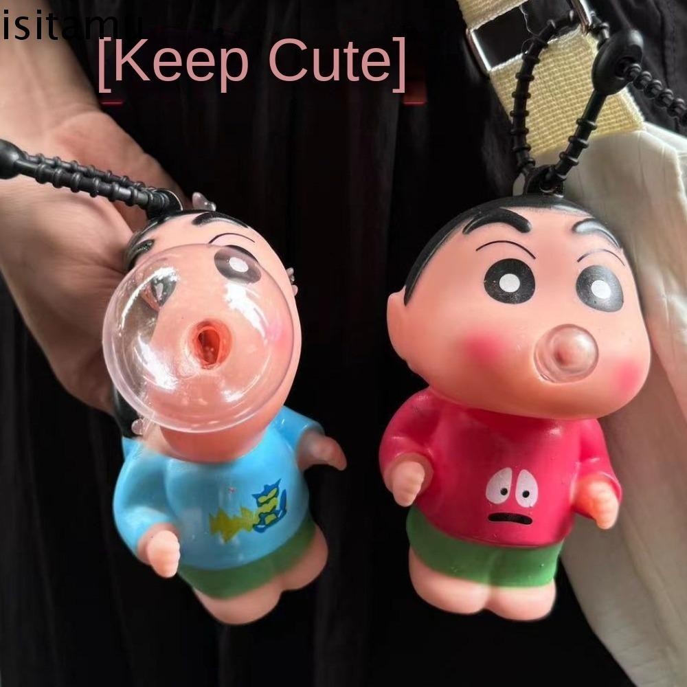 Isitaft Crayon Shin-chan Squeeze ของเล่น, Spit Bubble Non Stick Shin-chan จี้, ตลก Super Soft เครื่องประดับอะนิเมะช้า Rebound Vent ของเล่นเด็ก
