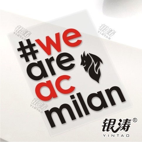 รถจักรยานยนต์รถยนต์สติ๊กเกอร์รถยนต์ไฟฟ้า AC Milan Devil we are acmilan ประตูถังน้ํามันเชื้อเพลิงครีม