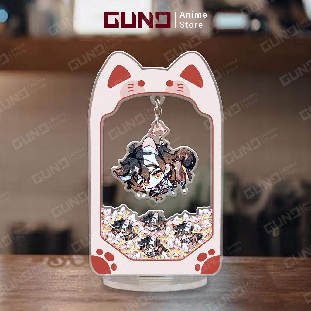 Genshin Impact standee รุ่นหยิบน่ารัก chibi อะคริลิค micha ตุ๊กตาสัตว์ตกแต่งสําหรับการศึกษาตกแต่งโต๊ะ
