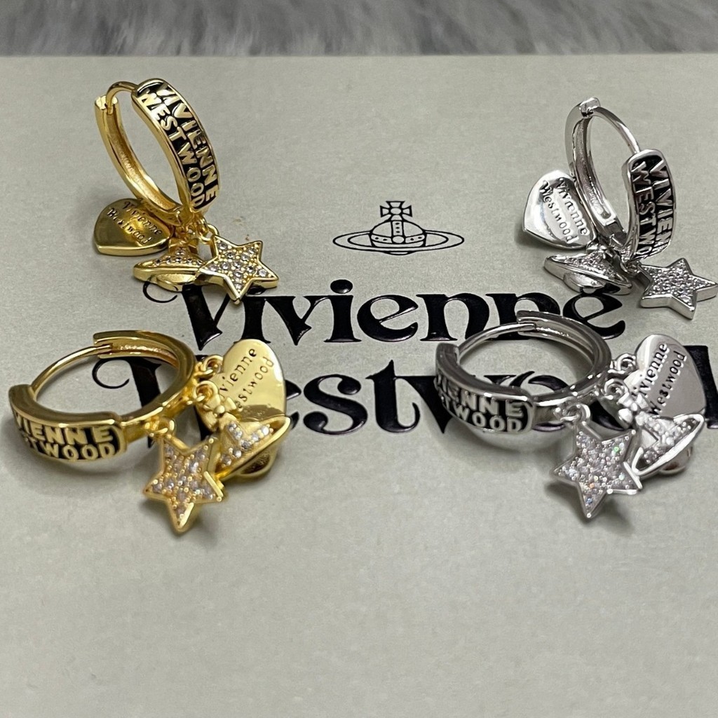 ต่างหูตัวอักษร Westwood Vivienne ต่างหูดาวเสาร์