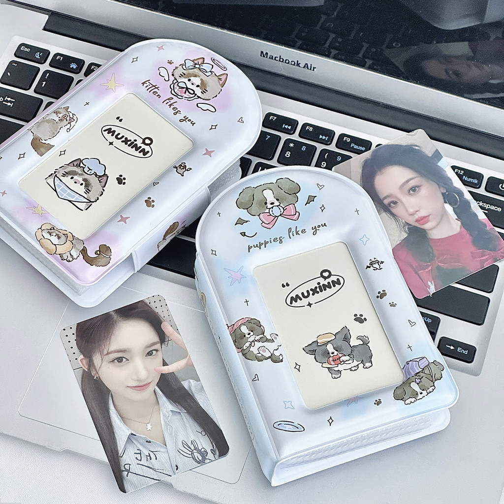 Ins แบบพกพา 3 นิ้ว Photocard อัลบั้ม Photocard Organizer น่ารัก Pups แมวสุนัขหนังสือ Mini Card อัลบั้ม Idol Card Package