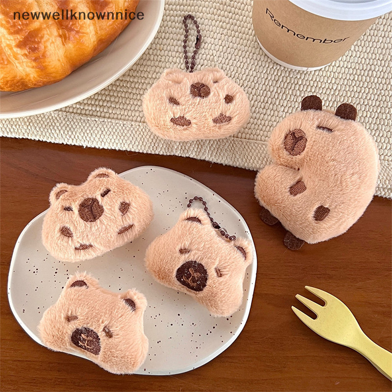 Newwellknownnice Capybara ตุ๊กตาตุ๊กตาการ์ตูนพวงกุญแจจี้กระเป๋าตุ๊กตานุ่มกระเป๋าเป้สะพายหลังกระเป๋ารถ Key Ring Decor ของขวัญเด็ก TH
