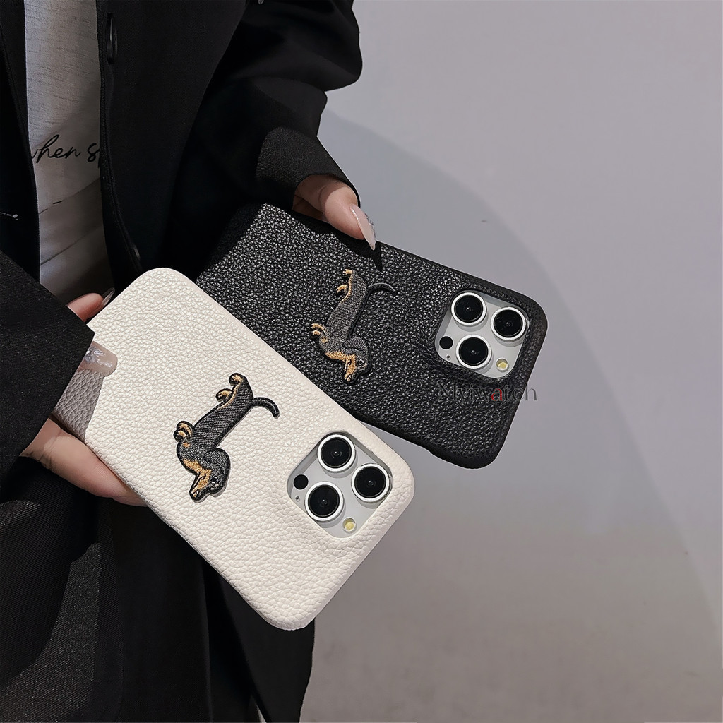 Simple Puppy หนังสําหรับ iPhone 17 16 15 14 13 12 11 Pro Max 14 15 16 Plus 17 Air เลนส์รูขนาดใหญ่สําหรับ Full Coverage Anti Drop ฝาครอบป้องกัน
