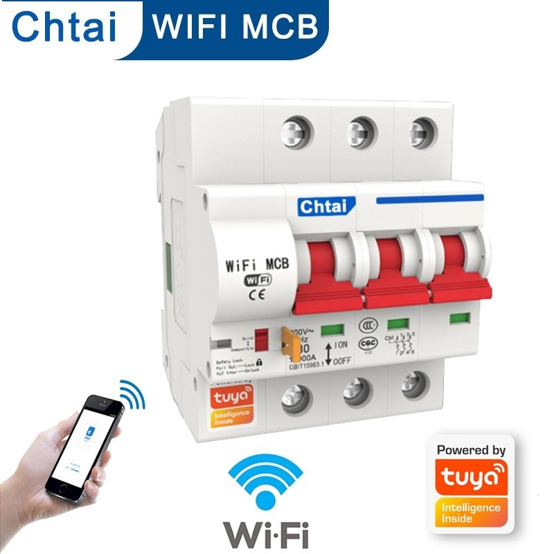 ✸.Wifi MCB Smart Switch TUYA APP 1P 2P 3P 4P 16-80A WIFI intelligent Circuit Breaker 6/10ka Wireless