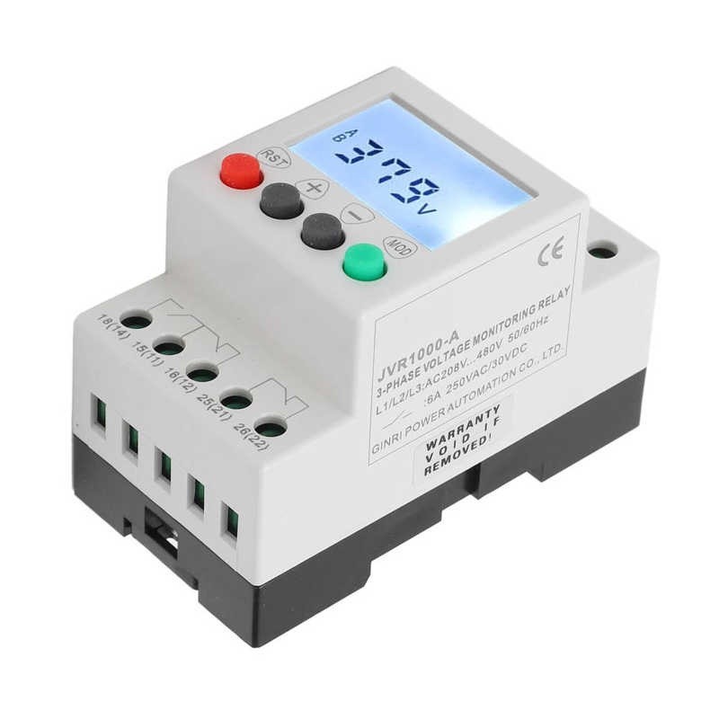 ⁂3 Phase 3 Wire Over Under Voltage Protector Monitor Relay AC 208-480V Voltage Phase Sequence Protec
