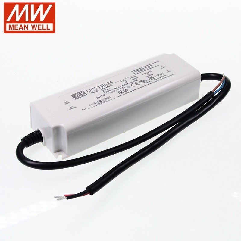 ✮MEAN WELL LED driver LPV-150-24 24V 6.3A 150W waterproof Constant Voltage DC LED light strip Transf