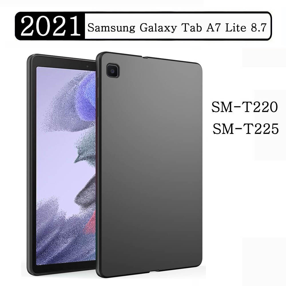 SAMSUNG เคสซิลิโคนอ่อนนุ่มสําหรับsamsung Galaxy Tab A7 Lite 8.7 2021 SM-T220 SM-T225 SM-T227 T220 T225 ยืดหยุ่นTPUสีดํา