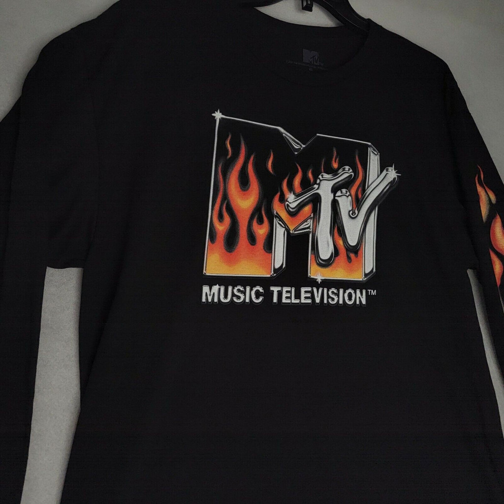 (คลังสินค้าพร้อม) Mtv Music TV Retro oldschool หลวมสบายๆเสื้อยืดแขนยาวผู้ชายผู้หญิงผู้ใหญ่ All-Match สไตล์ใหม่ - รูปที่ 2