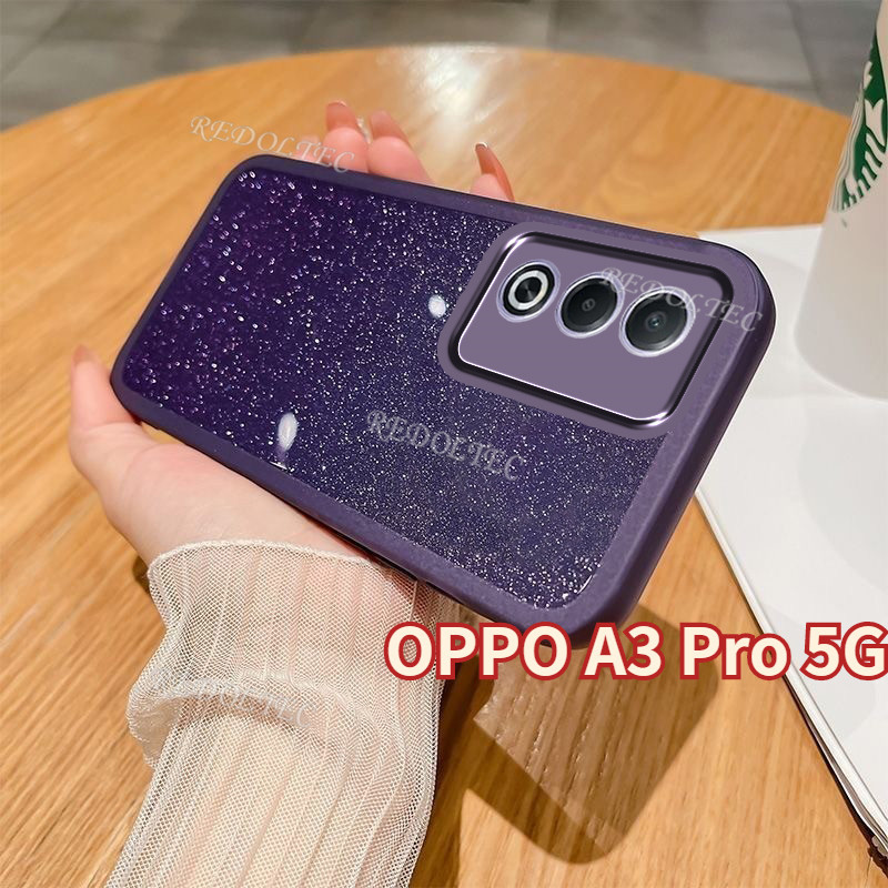 กรณี OPPO A3 Pro 5G Luxury Glitter ปลอก OPPO A3Pro 3 Pro OPPOA3 Pro OPPOA3Pro Gradient Bling โปร่งใสซิลิโคนฝาครอบเลนส์ป้องกัน