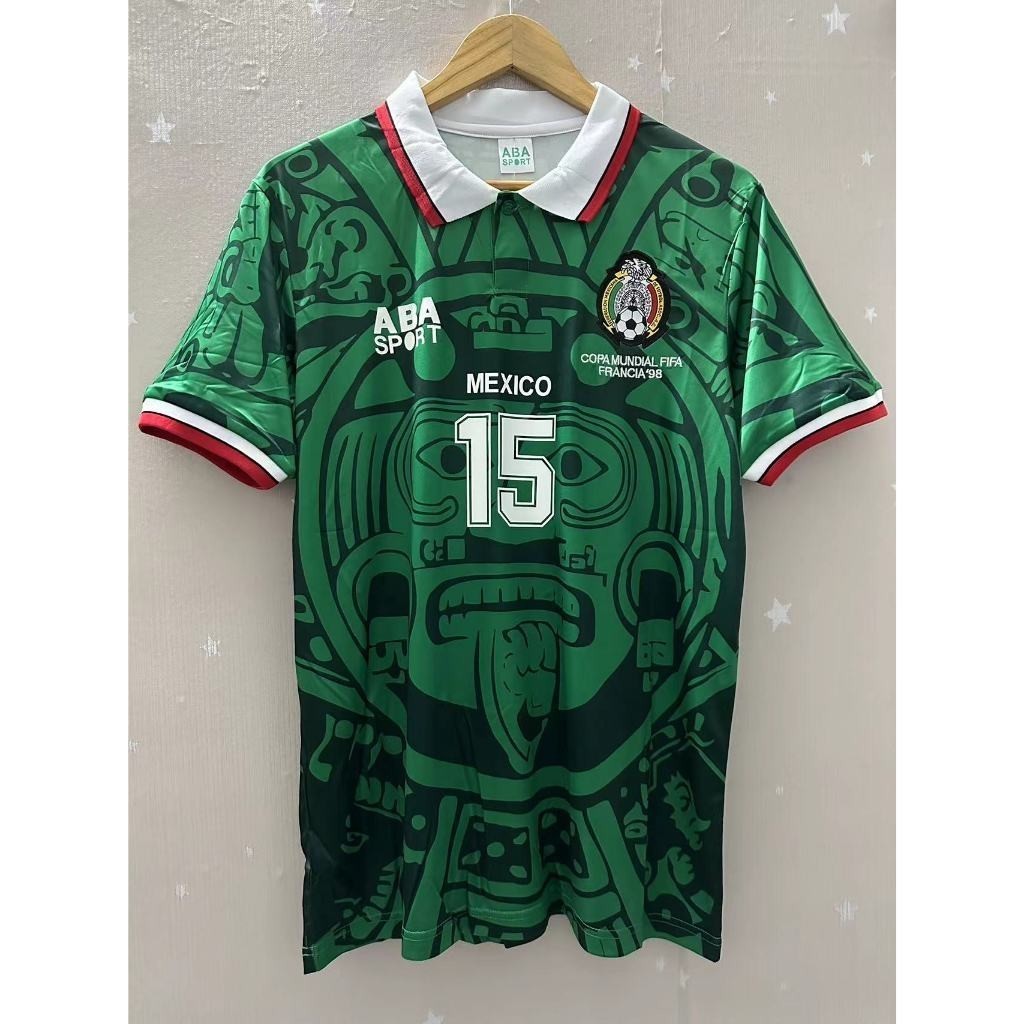 1998 Mexico BLANCO HERNANDEZ คุณภาพสูง Home Retro Football Jersey เสื้อยืดที่กําหนดเอง