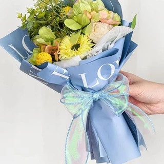 10/50yards Iridescent Fishtail เส้นด้ายของขวัญริบบิ้นสําหรับดอกไม้ช่อดอกไม้บรรจุภัณฑ์ Organza ริบบิ้นแบบมีสายสําหรับวันวาเลนไทน์ตกแต่งงานแต่งงาน