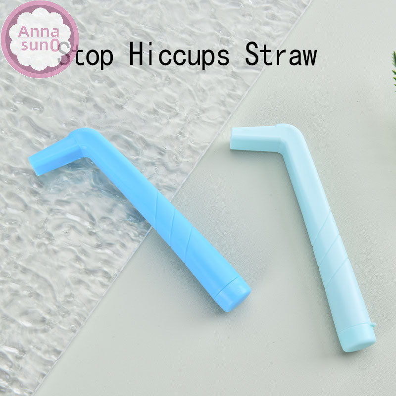 Annasun Anti-Hiccup Handy Tool Hiccup Stop l-Shaped Straw เด็กและผู้ใหญ่นํากลับมาใช้ใหม่ hg