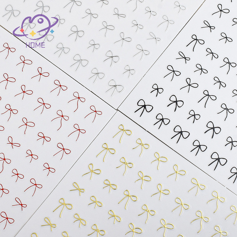 [mayhome] Minimalist Line Bow Nail Art สติกเกอร์รูปลอก Ultra-Thin Self กาวสติ๊กเกอร์ติดเล็บสําหรับตกแต่งเล็บสติ๊กเกอร์ติดเล็บสําหรับผู้หญิง {TH}